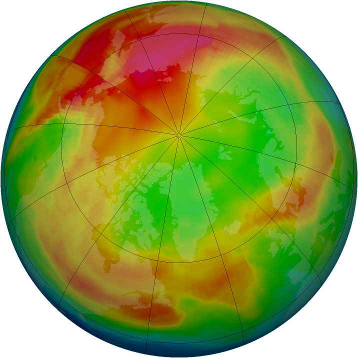 Arctic ozone map for 11 February 1980